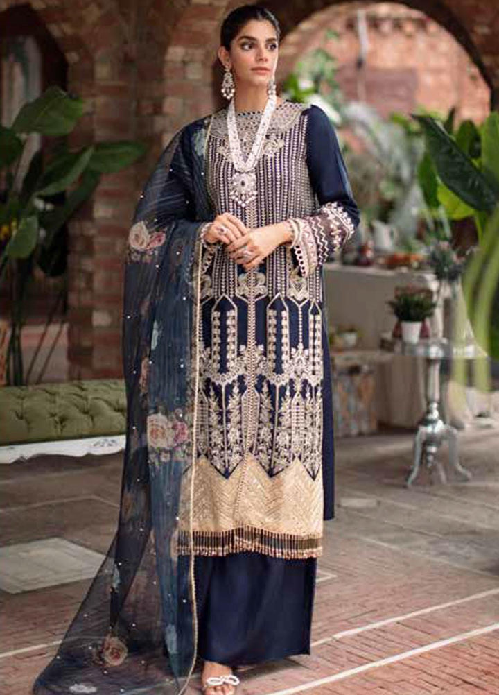 RajBari Embroidered Viscose Silk Suits Unstitched 3 Piece RB22FW 4B - Luxury Collection