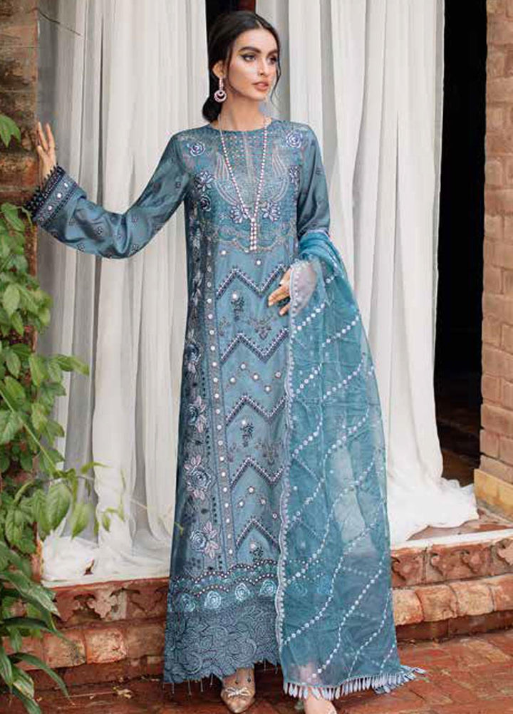 RajBari Embroidered Cotton Silk Suits Unstitched 3 Piece RB22FW 5B - Luxury Collection