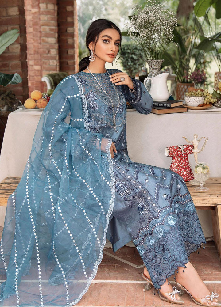 RajBari Embroidered Cotton Silk Suits Unstitched 3 Piece RB22FW 5B - Luxury Collection
