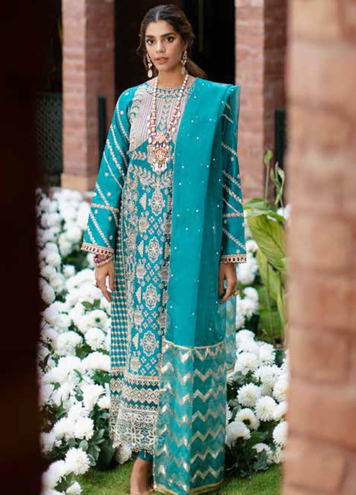 RajBari Embroidered Cotton Silk Suits Unstitched 3 Piece RB22FW 6B - Luxury Collection
