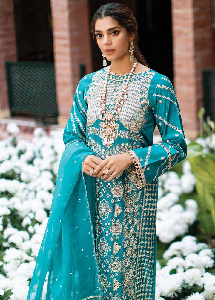 RajBari Embroidered Cotton Silk Suits Unstitched 3 Piece RB22FW 6B - Luxury Collection
