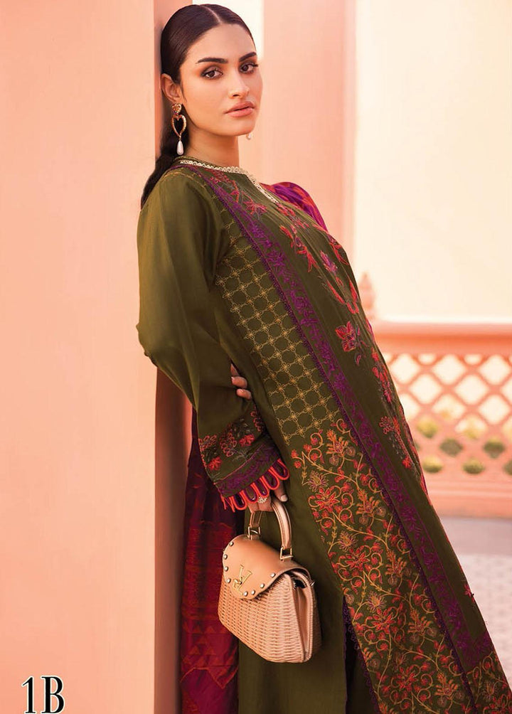 RajBari Embroidered Jacquard Suits Unstitched 3 Piece RB23F 1B - Luxury Collection