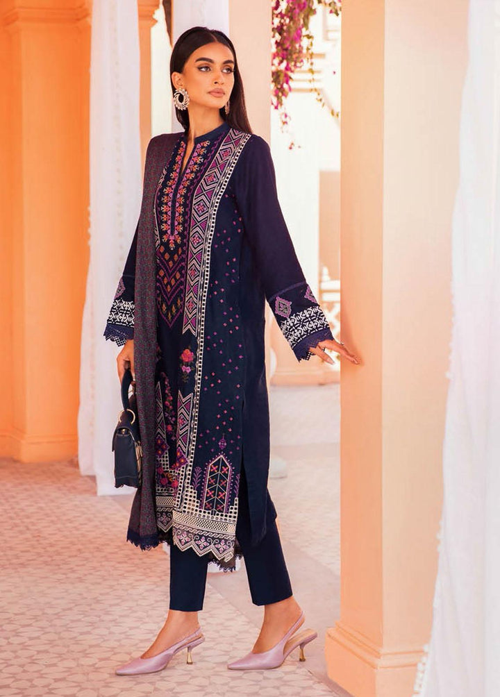RajBari Embroidered Jacquard Suits Unstitched 3 Piece RB23F 3A - Luxury Collection