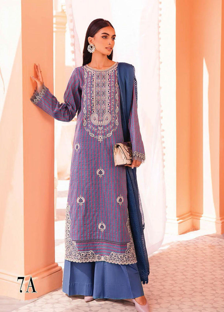 RajBari Embroidered Jacquard Suits Unstitched 3 Piece RB23F 7A - Luxury Collection