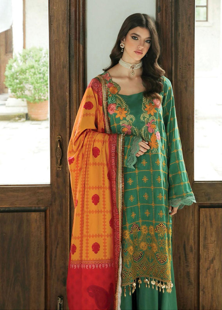 RajBari Embroidered Karandi Suits Unstitched 3 Piece RB22K 3B - Premium Collection