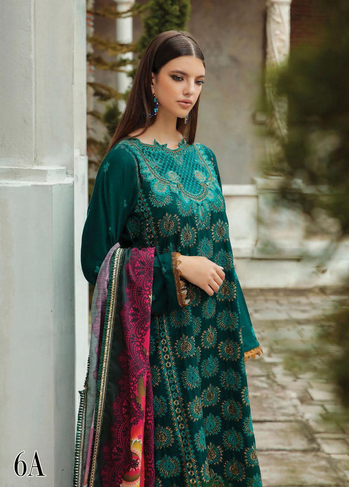 RajBari Embroidered Karandi Suits Unstitched 3 Piece RB22K 6A - Premium Collection