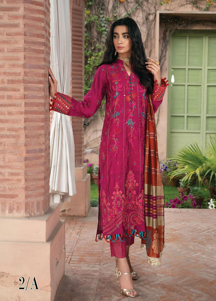RajBari Embroidered Chanderi Suits Unstitched 3 Piece RB21F 2A - Festive Collection