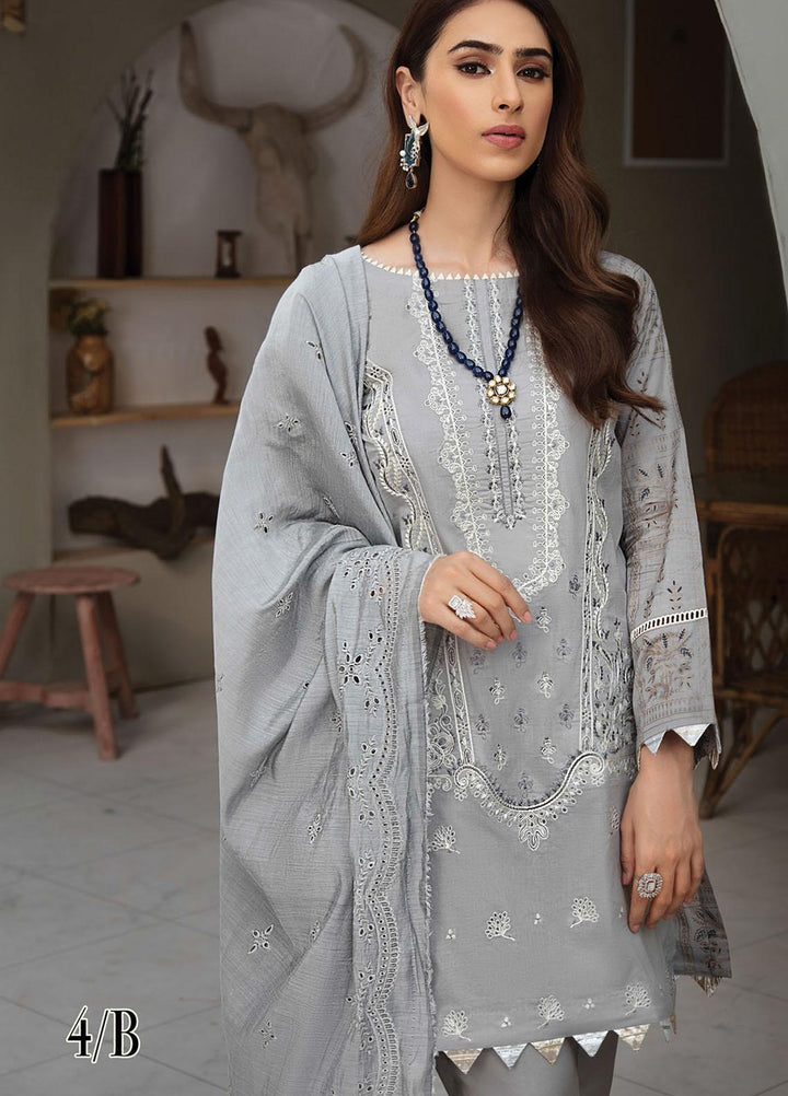 RajBari Embroidered Lawn Suits Unstitched 3 Piece RB21SS 4B - Spring / Summer Collection
