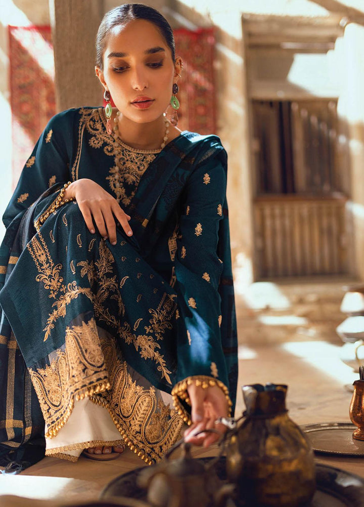 RajBari Embroidered Khaddar Suits Unstitched 3 Piece RB22WE 1A - Winter Collection