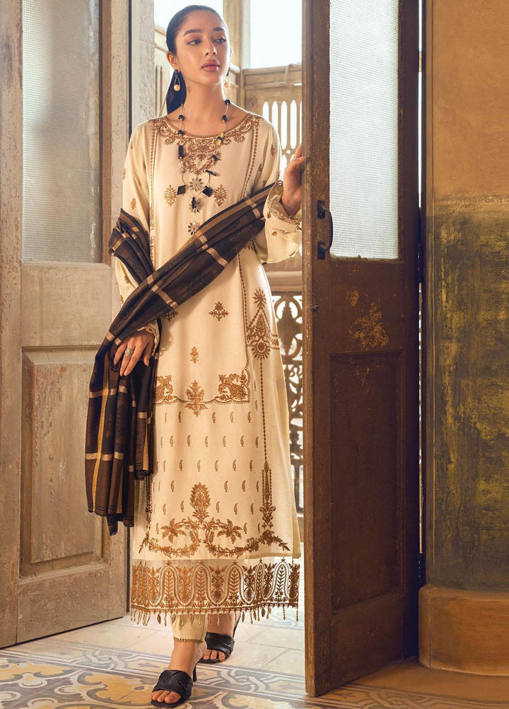 RajBari Embroidered Khaddar Suits Unstitched 3 Piece RB22WE 1B - Winter Collection
