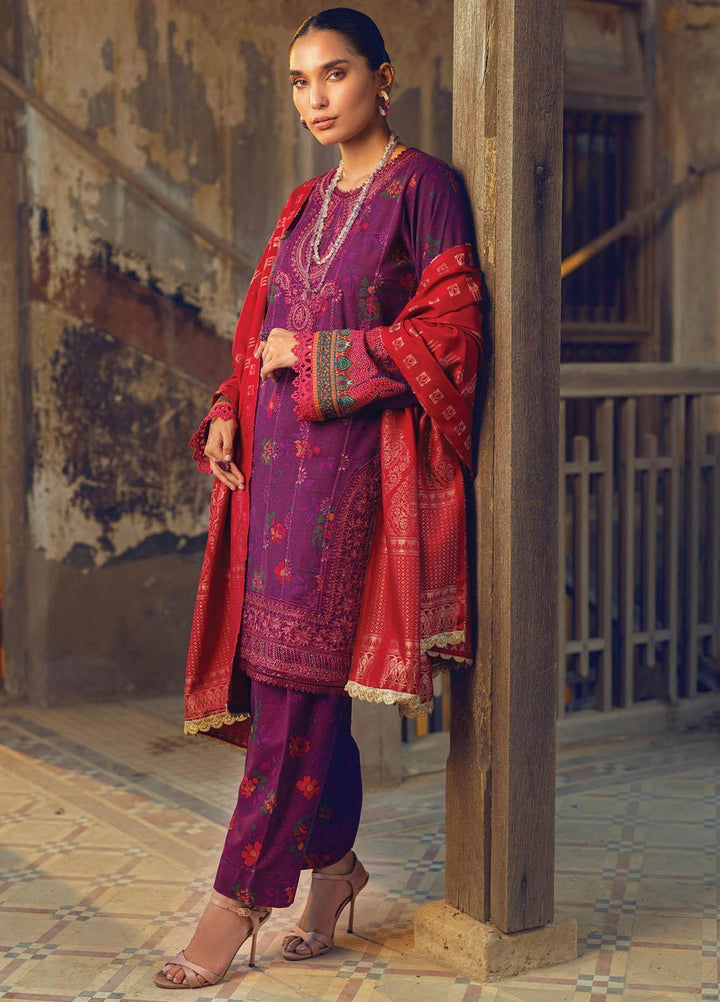 RajBari Embroidered Khaddar Suits Unstitched 3 Piece RB22WE 3B - Winter Collection