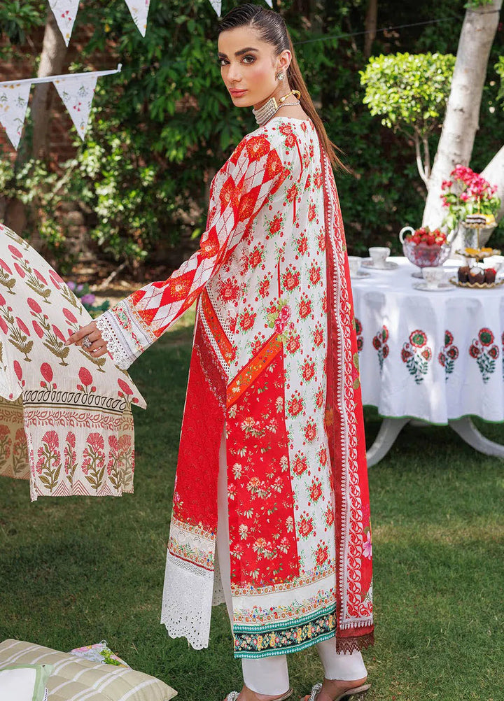 RajBari Printkari Embroidered Lawn Suit Unstitched 3 Piece RB24P 1B - Summer Collection