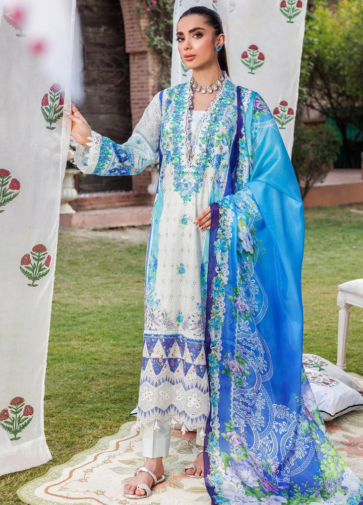 RajBari Printkari Embroidered Lawn Suit Unstitched 3 Piece RB24P 4B - Summer Collection