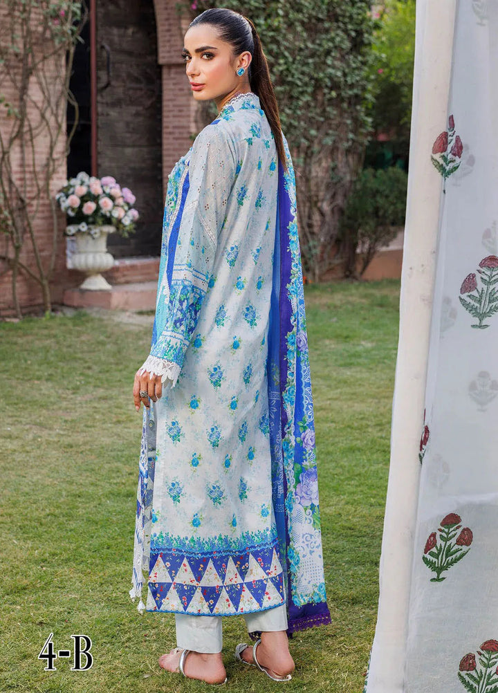 RajBari Printkari Embroidered Lawn Suit Unstitched 3 Piece RB24P 4B - Summer Collection