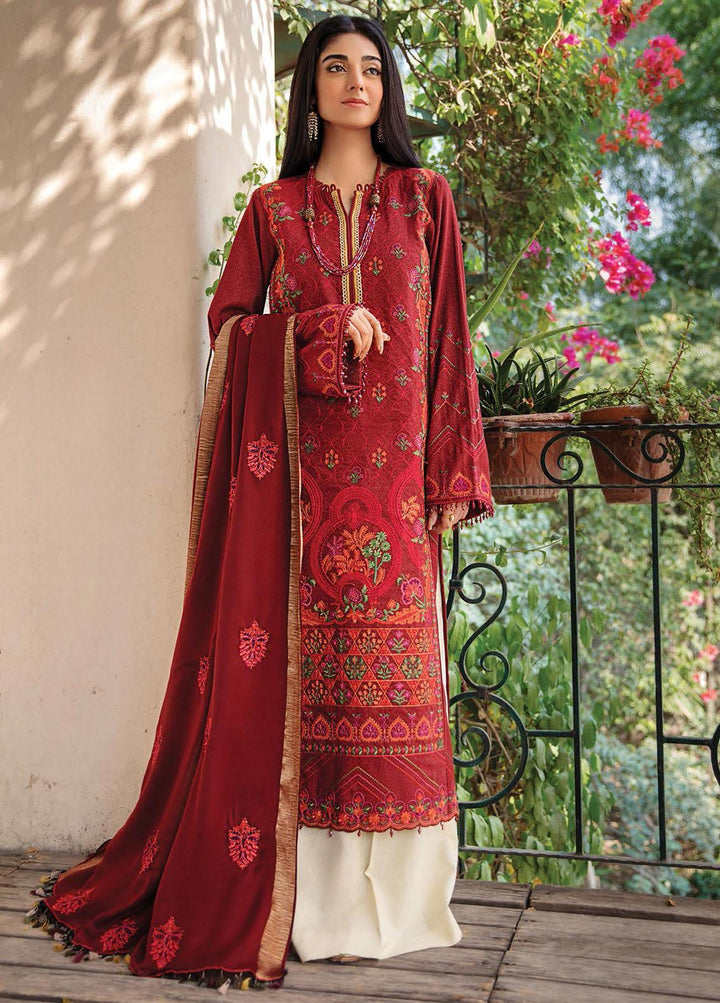RajBari Embroidered Karandi Suits Unstitched 3 Piece RB21W 1A - Winter Collection