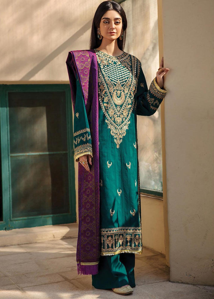 RajBari Embroidered Khaddar Suits Unstitched 3 Piece RB21W 2A - Winter Collection
