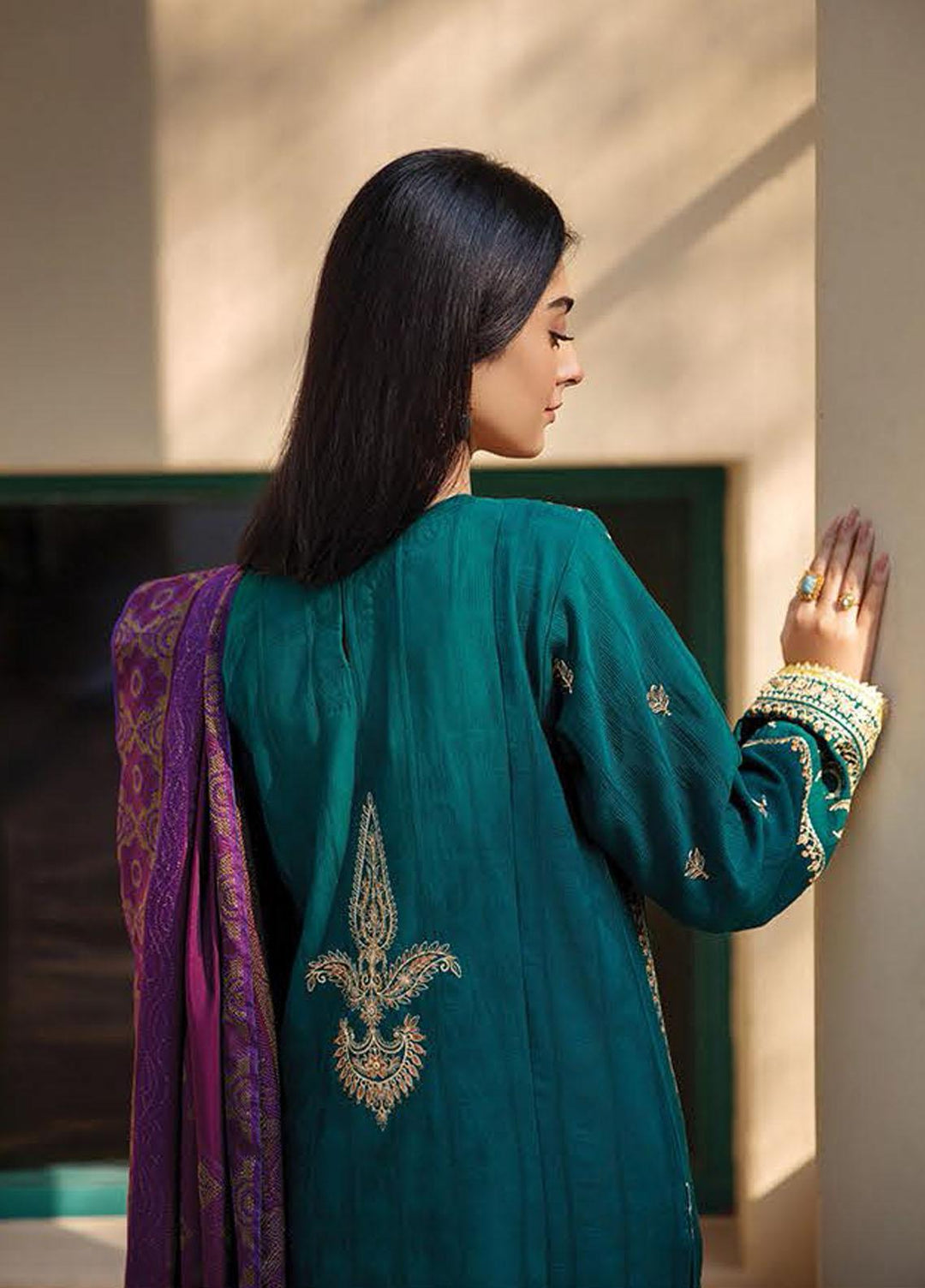 RajBari Embroidered Khaddar Suits Unstitched 3 Piece RB21W 2A - Winter Collection