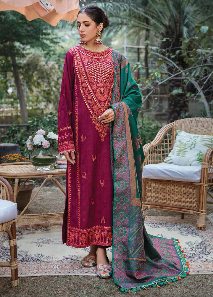 RajBari Embroidered Khaddar Suits Unstitched 3 Piece RB21W 2B - Winter Collection