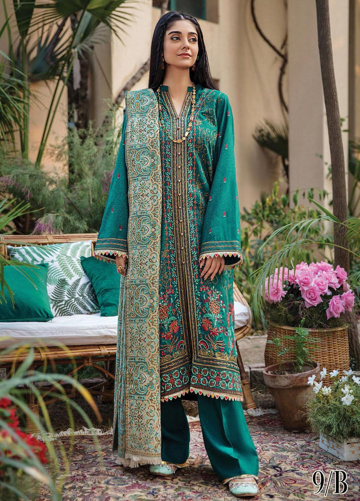RajBari Embroidered Karandi Suits Unstitched 3 Piece RB21W 9B - Winter Collection