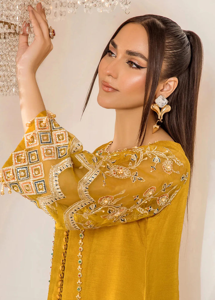 Rajwani by HM Pret Embroidered Raw Silk 3 Piece Suit Janaan