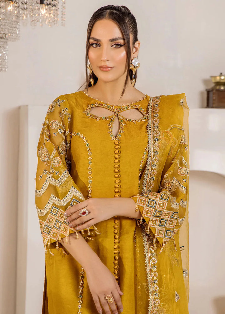 Rajwani by HM Pret Embroidered Raw Silk 3 Piece Suit Janaan