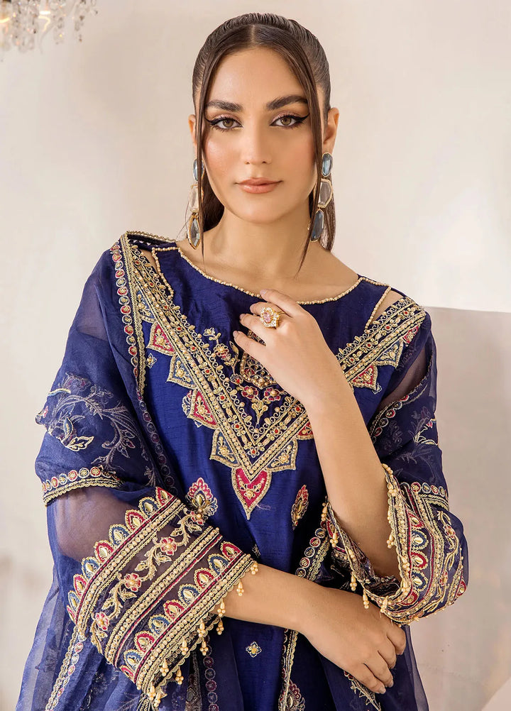 Rajwani by HM Pret Embroidered Raw Silk 3 Piece Suit Nureh