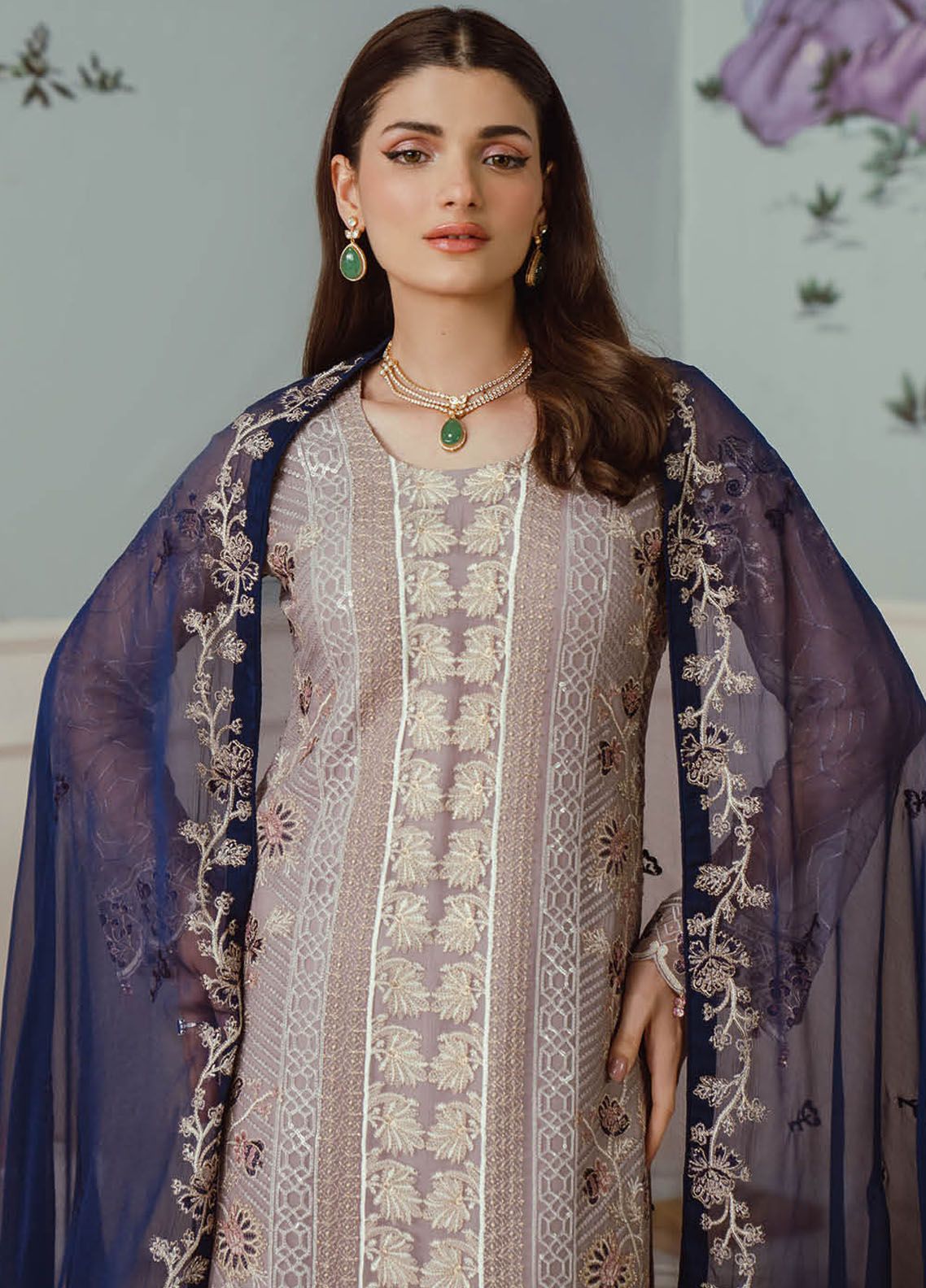 Ramsha Embroidered Chiffon Suits Unstitched 3 Piece RSH21-C20 2010 - Luxury Collection main image 1