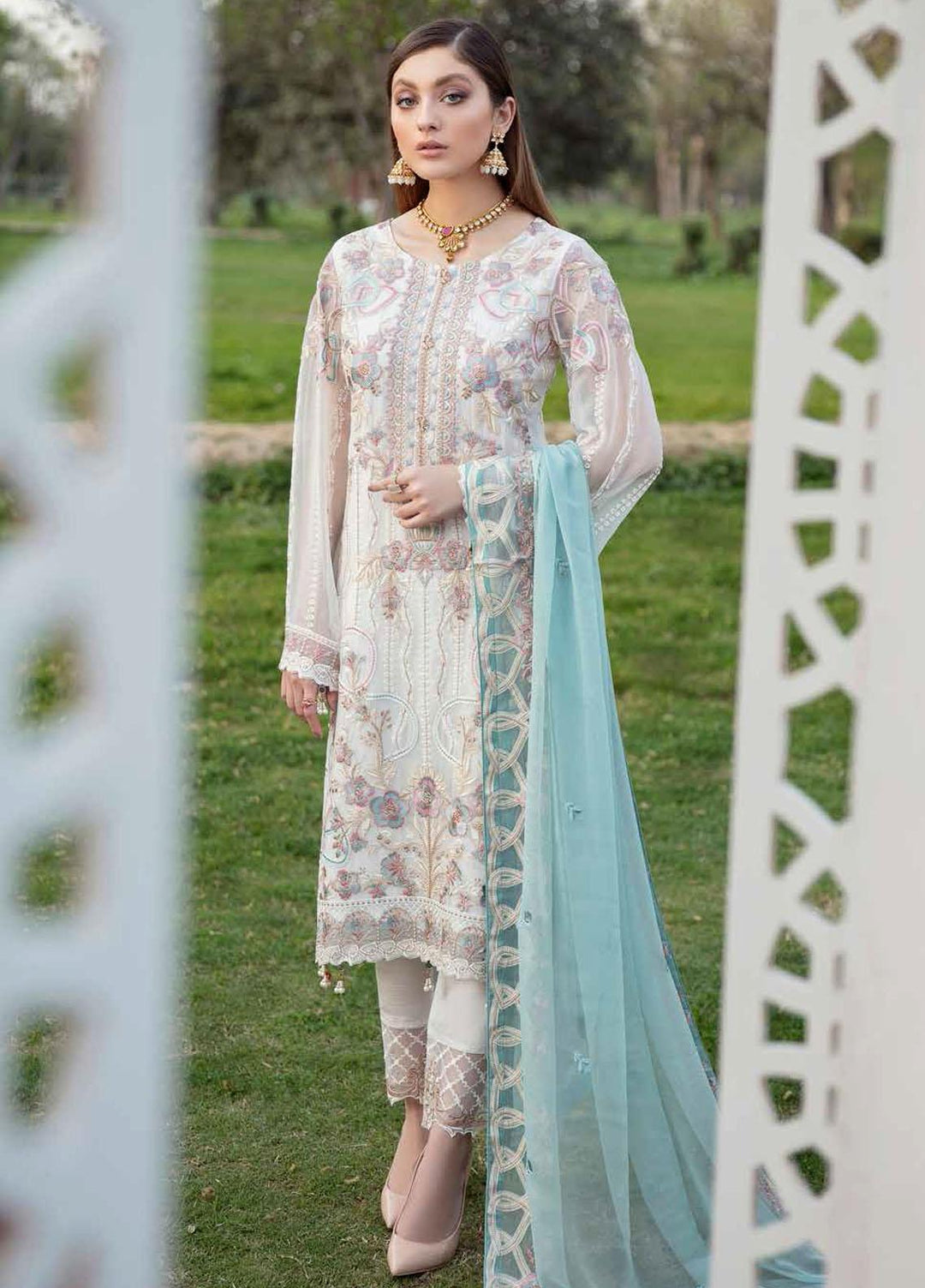Ramsha Embroidered Chiffon Suits Unstitched 3 Piece RSH21-C20 2008 - Luxury Collection