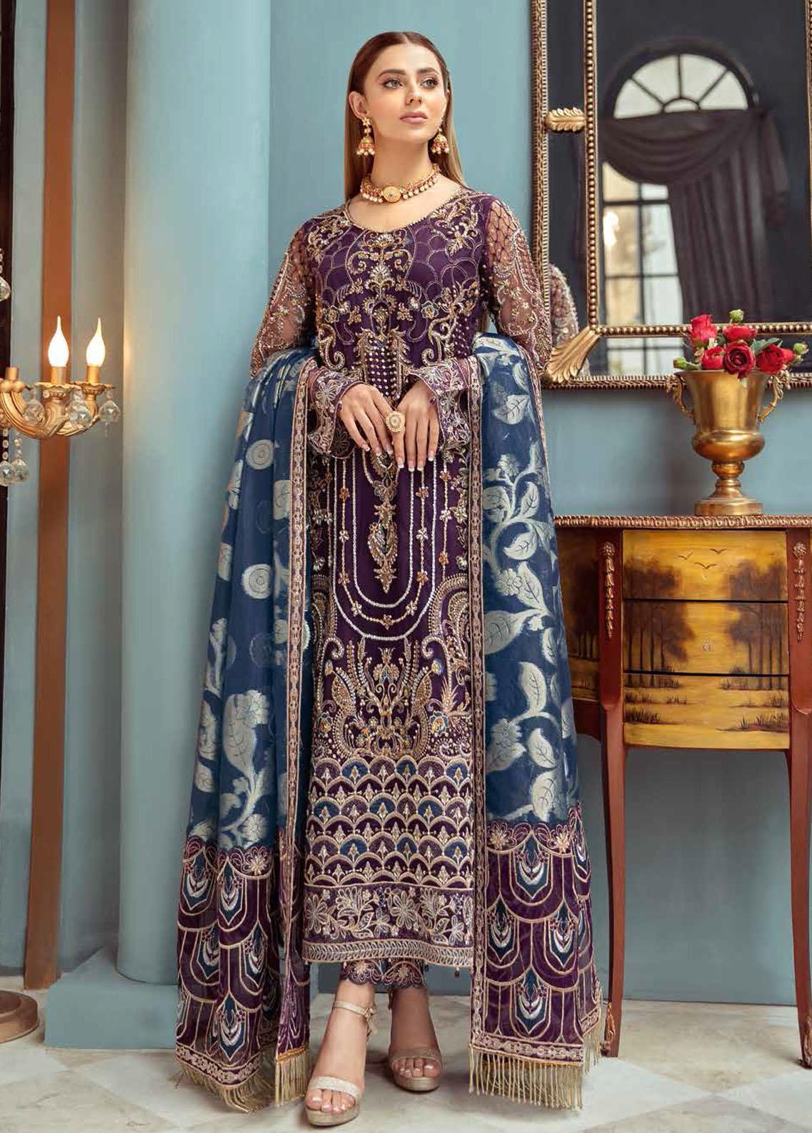 Ramsha Luxury Embroidered  Suit Unstitched 4 Piece RSH24L E-105 - Formals Collection