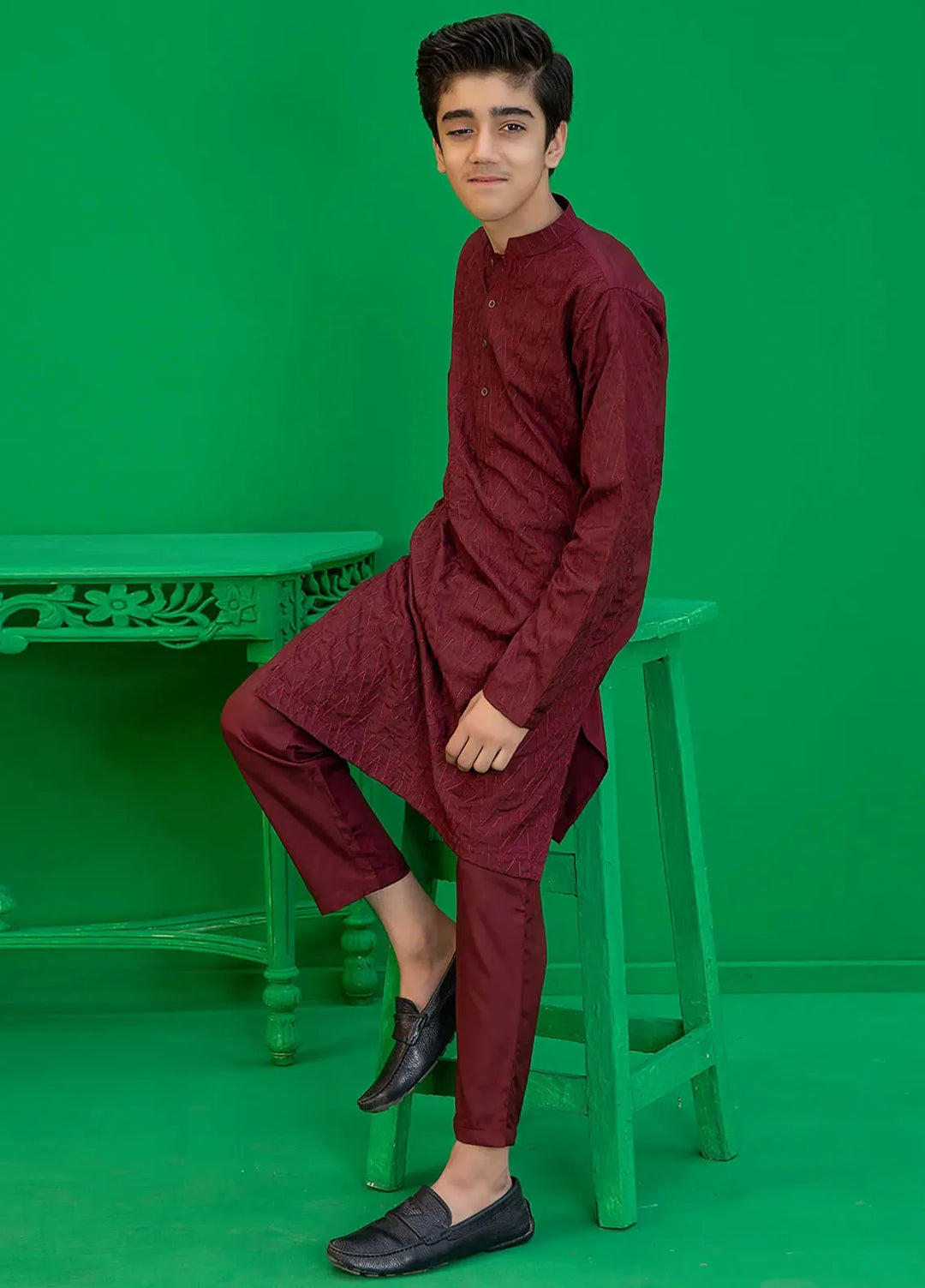 Rang By Ahmad Raza Wash N Wear Embroidered Boys Kurta Pajama - AR-8004