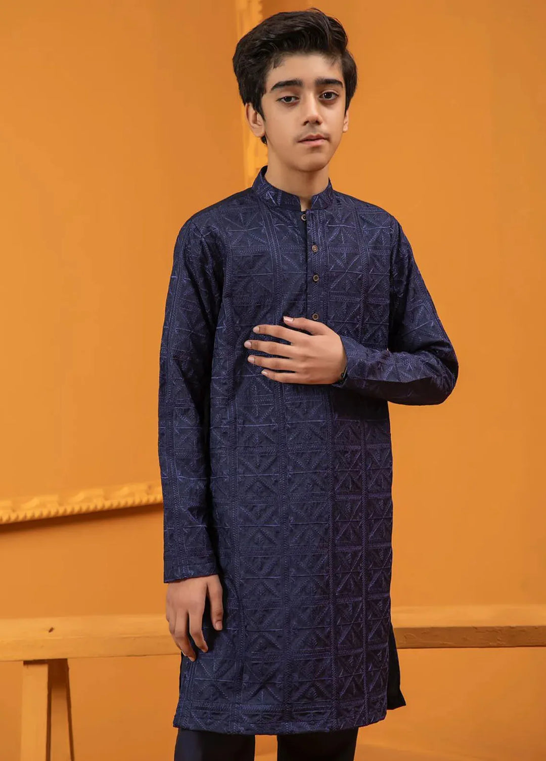 Rang By Ahmad Raza Wash N Wear Embroidered Boys Kurta Pajama -  AR8007