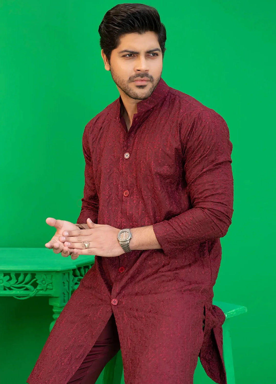 Rang By Ahmad Raza Wash N Wear Fancy Men Kurta Shalwar - AR5047