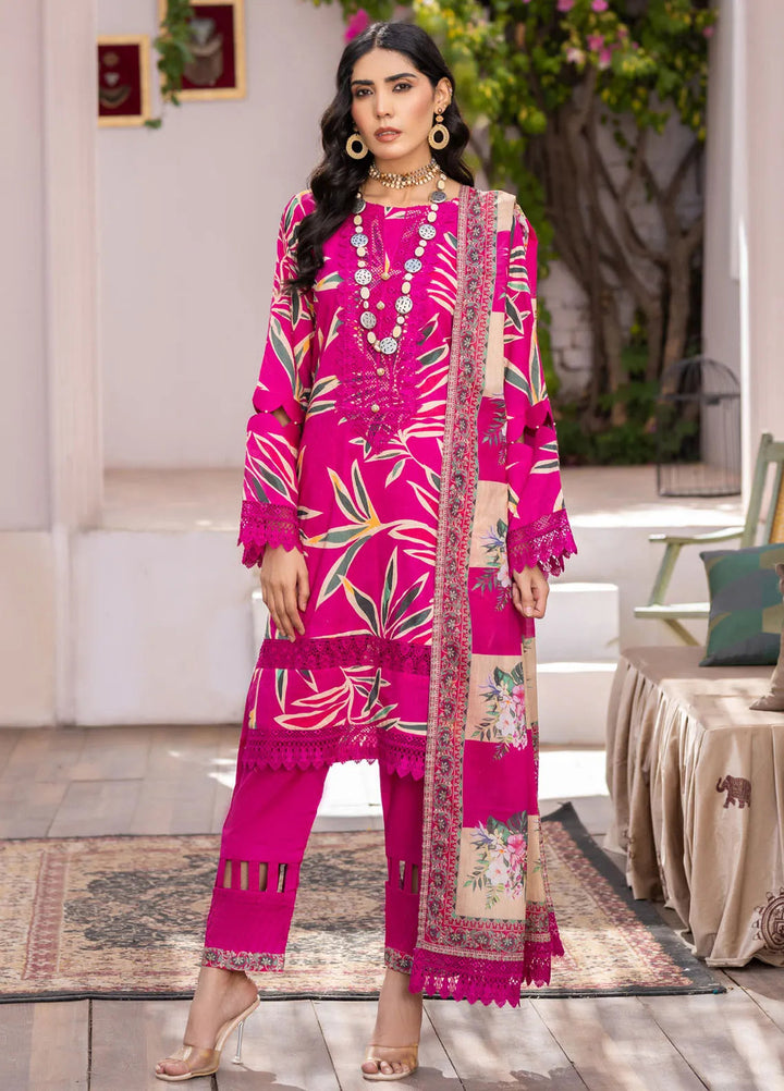 Rang E Noor By Humdum Printed Lawn Suit Unstitched 3 Piece HD24R D-02 - Summer Collection