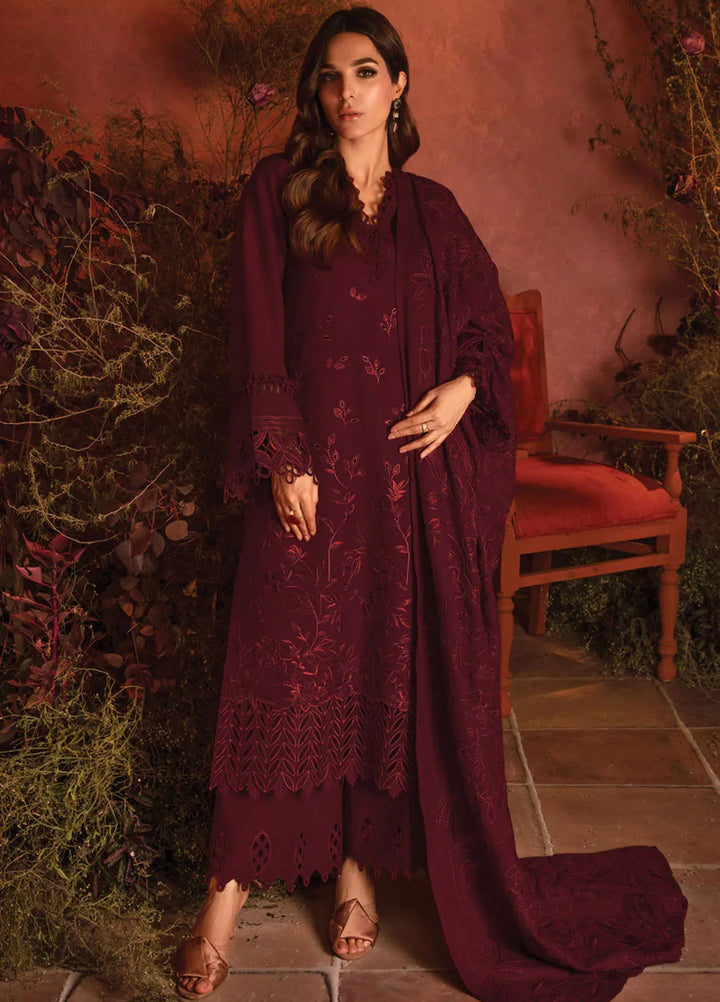 Rang Rasiya Embroidered Karandi Suit Unstitched 3 Piece D-13 Rose - Winter Collection