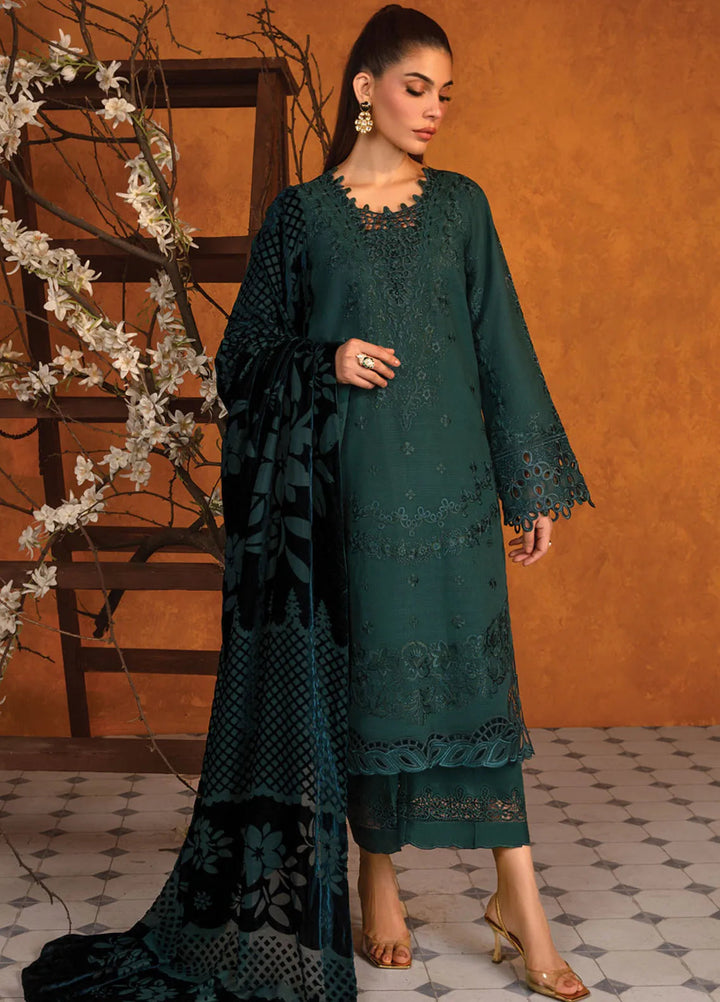 Rang Rasiya Embroidered Khaddar Suit Unstitched 3 Piece D-05 Affogato - Winter Collection