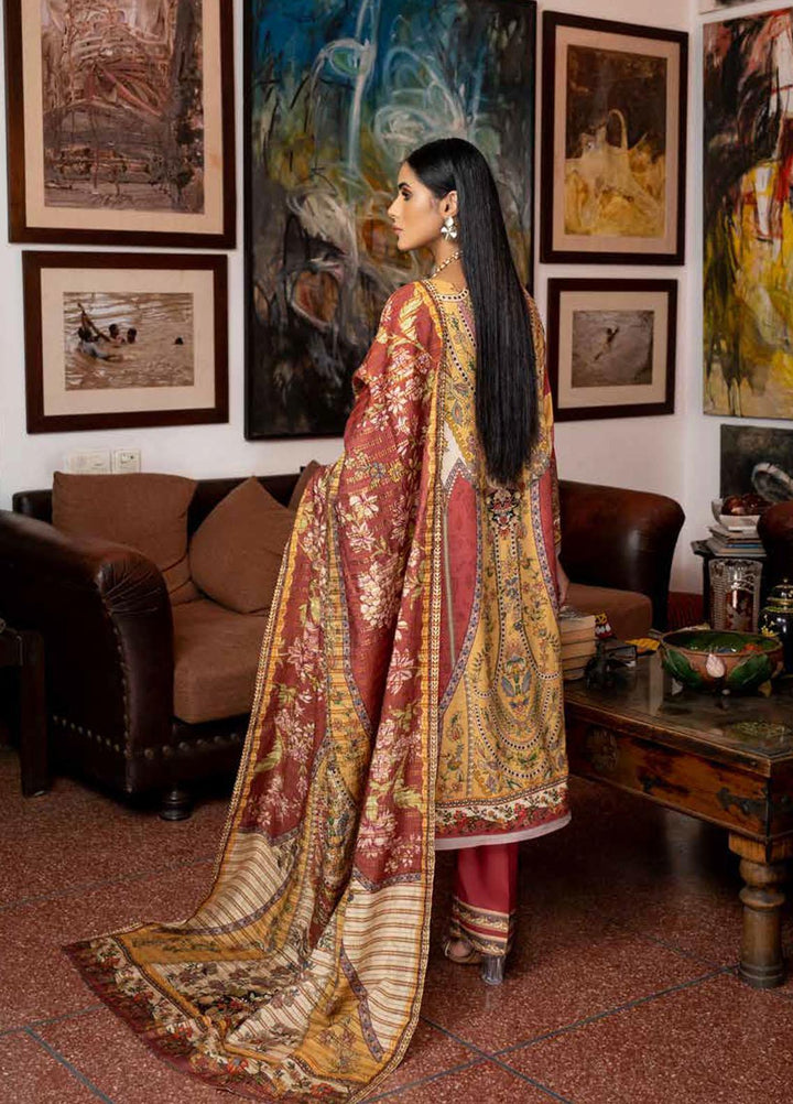 Rang Rasiya Embroidered Dobby Linen Suits Unstitched 3 Piece RR21FW D-635 MIST - Winter Collection