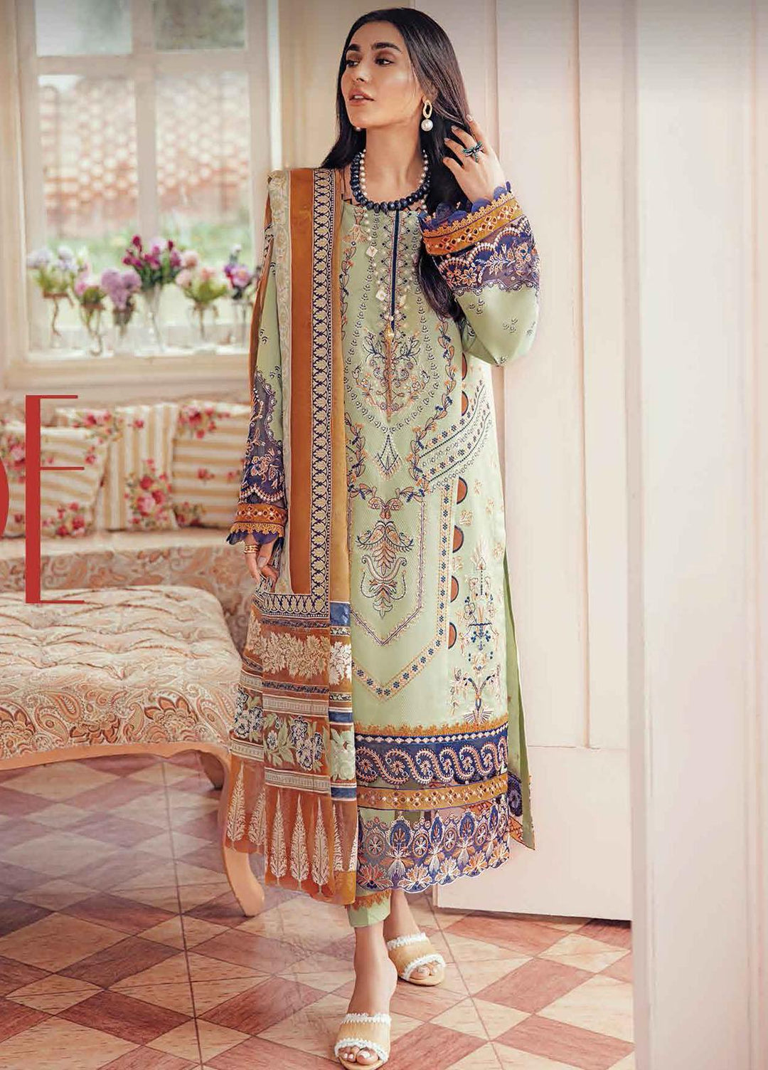 Rang Rasiya Embroidered Lawn Suits Unstitched 3 Piece RR22EL 10 Jade - Summer Collection