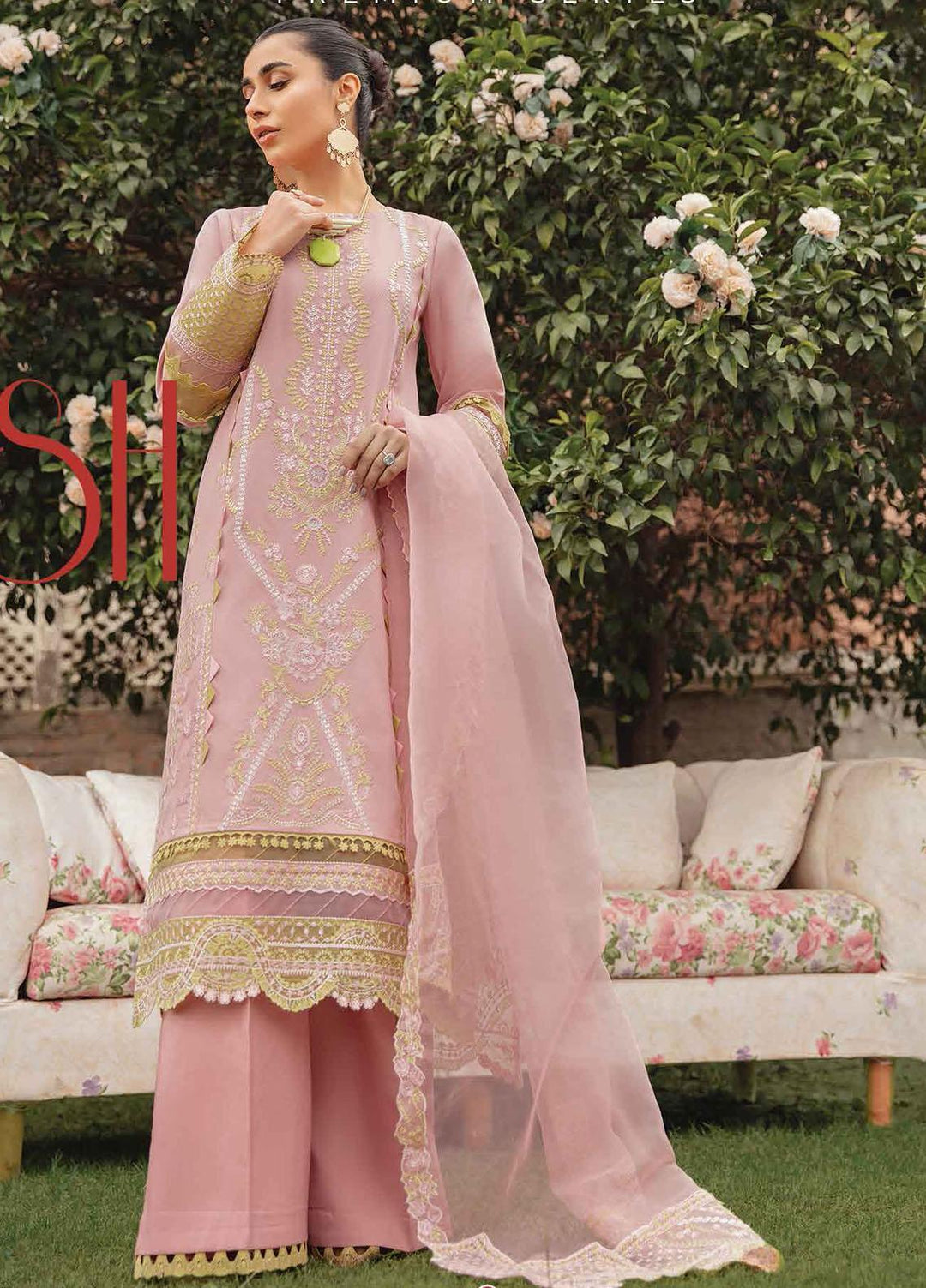 Rang Rasiya Embroidered Lawn Suits Unstitched 3 Piece RR22EL 15 Blush Ivy - Summer Collection