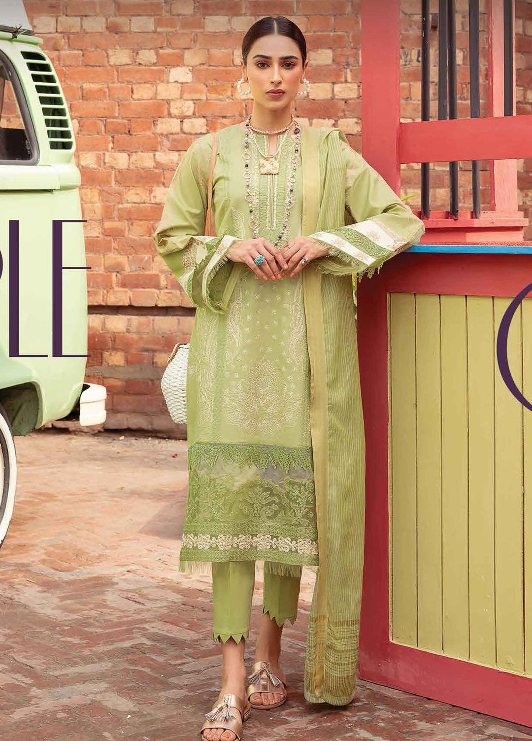 Lifestyle By Rang Rasiya Embroidered Lawn Suits Unstitched 3 Piece RR22LL 08 Apple Pie - Summer Collection