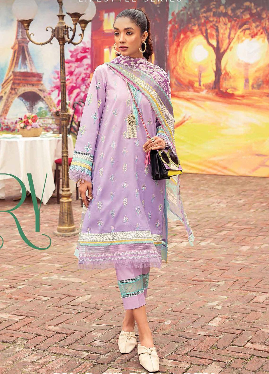 Lifestyle By Rang Rasiya Embroidered Lawn Suits Unstitched 3 Piece RR22PL 01 Mulberry - Summer Collection