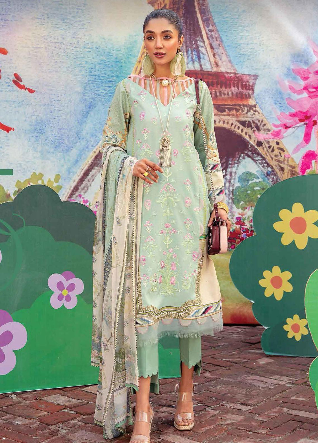 Lifestyle By Rang Rasiya Embroidered Lawn Suits Unstitched 3 Piece RR22PL 04 Mermaid - Summer Collection