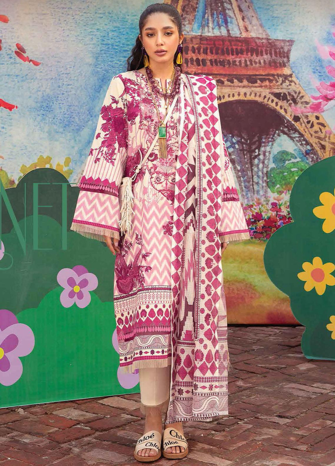 Lifestyle By Rang Rasiya Embroidered Lawn Suits Unstitched 3 Piece RR22PL 07 Garnet - Summer Collection