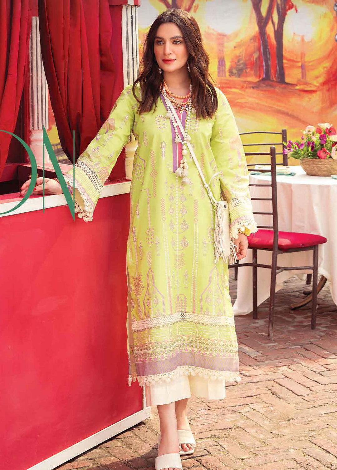 Lifestyle By Rang Rasiya Printed Lawn Unstitched Kurti RR22PL 16 Lemon Malt - Summer Collection