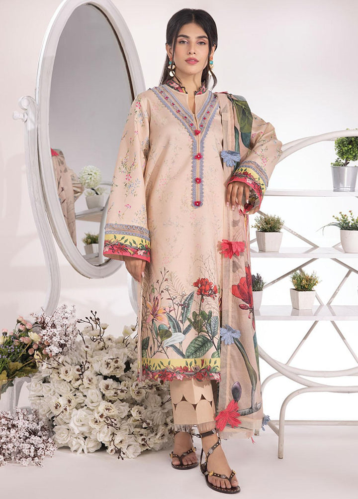 Rang Rasiya Printed Lawn Suits Unstitched 3 Piece RR23SB D-10 Blush - Summer Collection