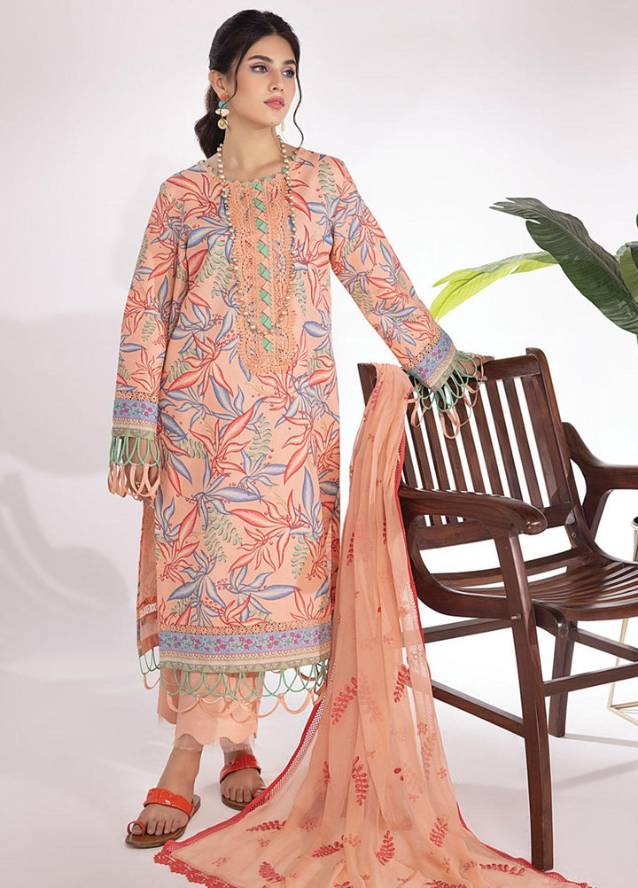 Rang Rasiya Embroidered Lawn Suits Unstitched 3 Piece RR23SB D-14 Flamingo - Summer Collection