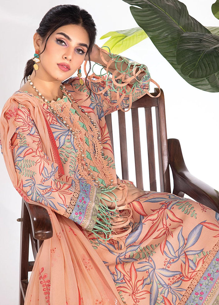 Rang Rasiya Embroidered Lawn Suits Unstitched 3 Piece RR23SB D-14 Flamingo - Summer Collection