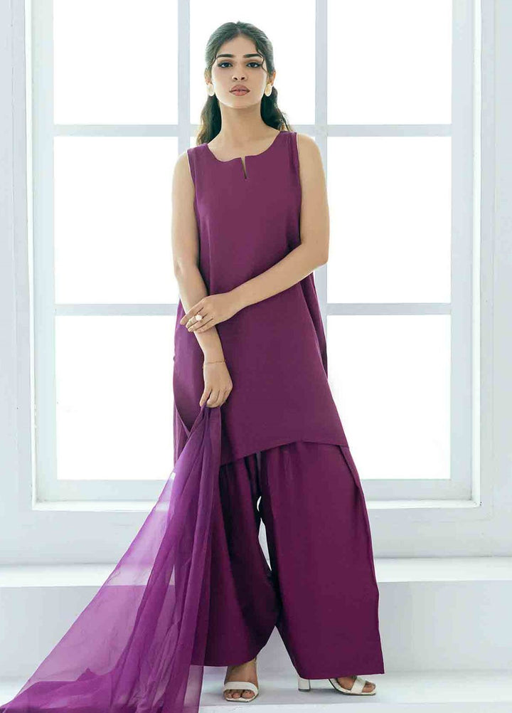 Rangeen Pret Dyed Raw Silk 3 Piece Zayma