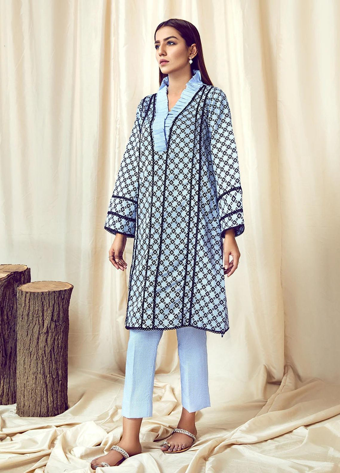 Rangoli by Ittehad Textiles Printed Lawn Suits Unstitched 2 Piece ITD21R 21407C-SKY - Summer Collection