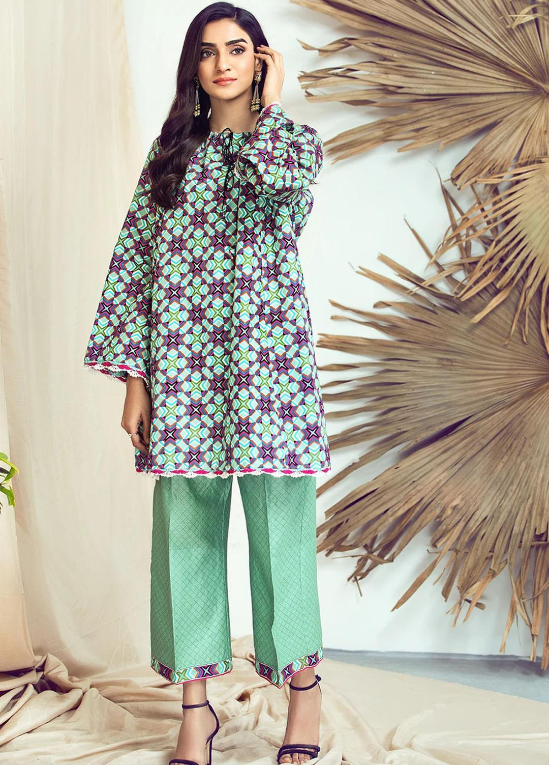 Rangoli by Ittehad Textiles Printed Lawn Suits Unstitched 2 Piece ITD21R 21410C-LGR - Summer Collection