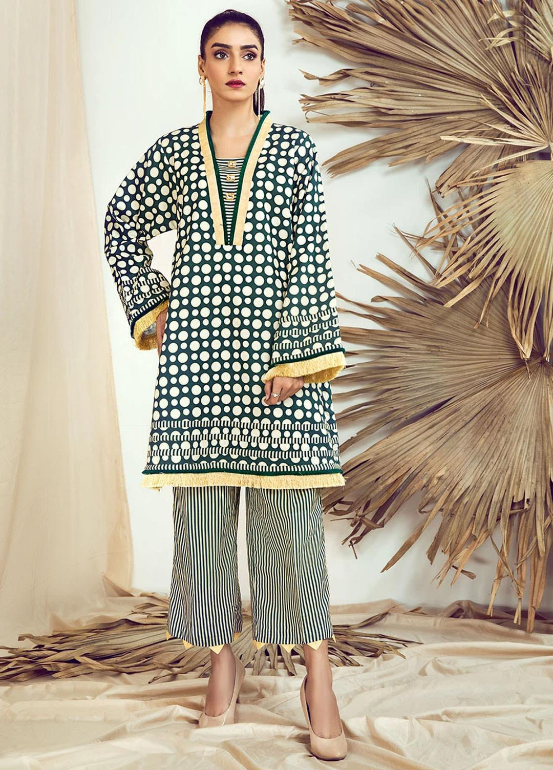 Rangoli by Ittehad Textiles Printed Lawn Suits Unstitched 2 Piece ITD21R 21417C-DGR - Summer Collection